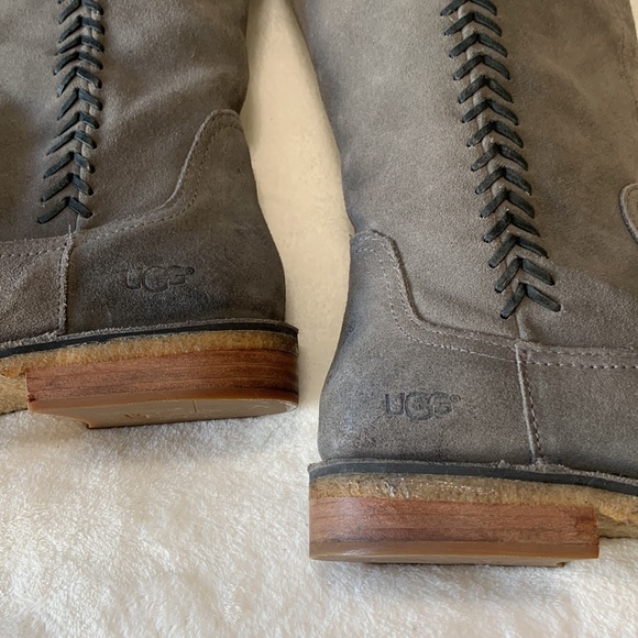 UGG Gray Suede Tall Boots Wilder 1008967 - Picture 15 of 15